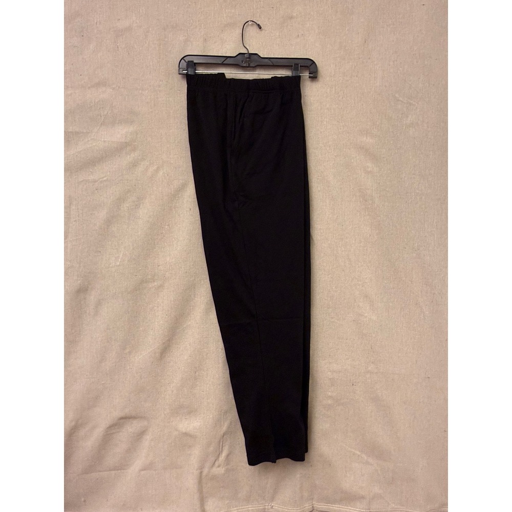 Woman Within Black Elastic Waist Knit Pants Petite 1X 22/24 Straight Leg